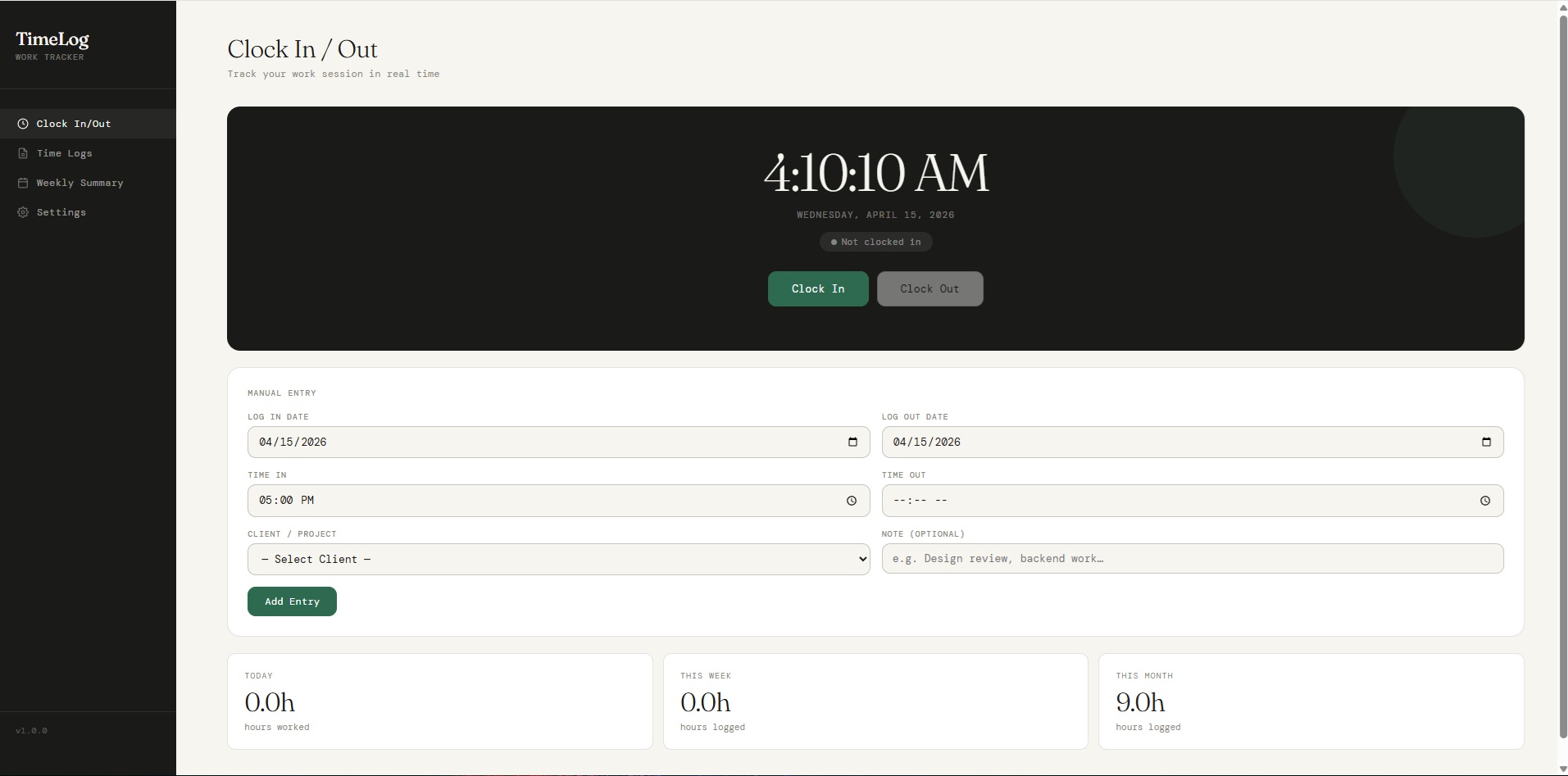 TimeLog - Work Hours & Invoicing